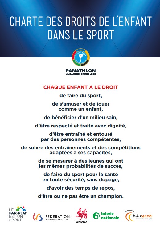 Charte des droits de l’enfant dans le sport